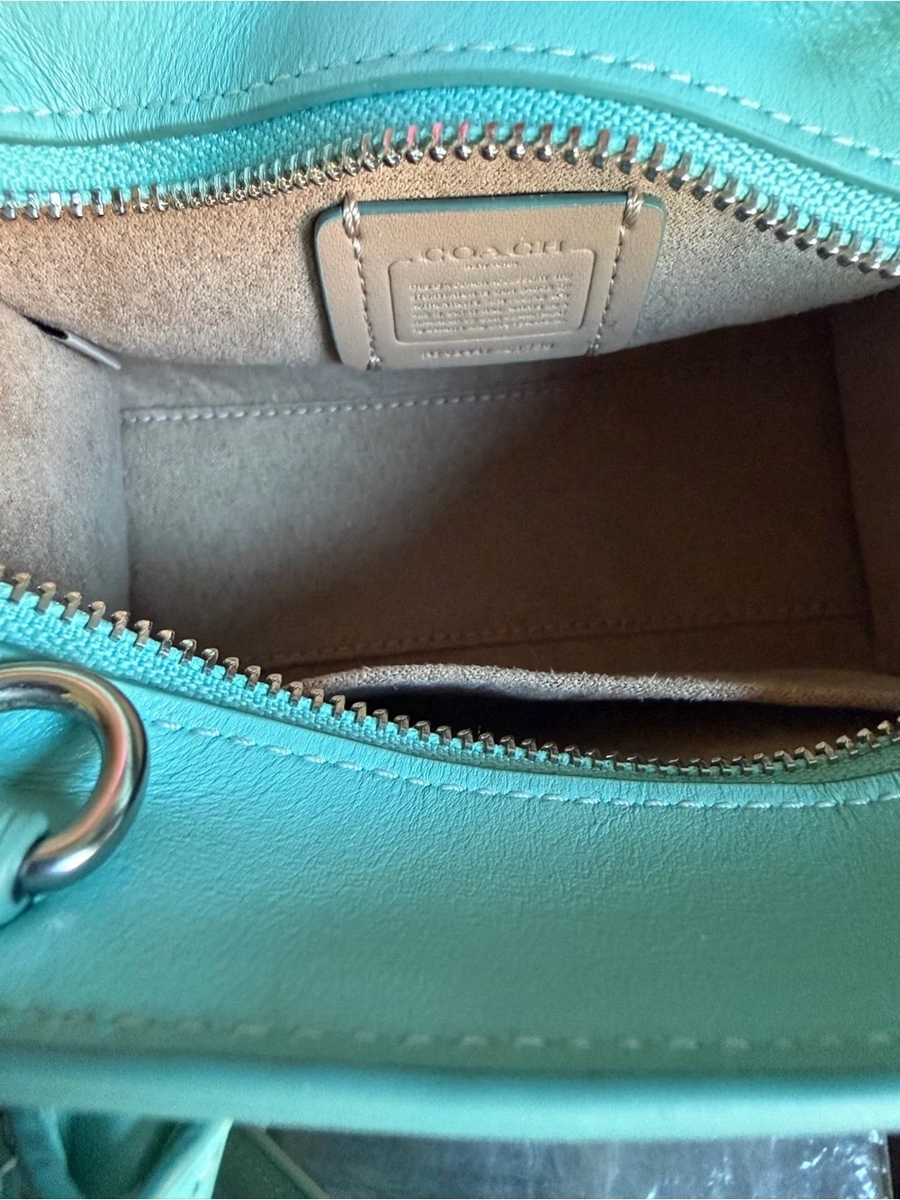 Coach Mini Satchel in Mint and Beige Signature Canvas